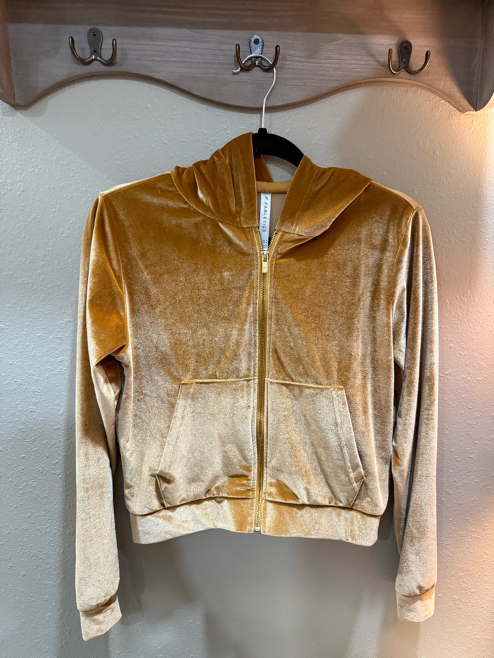Fabletics Golden Velvet Zip Hoodie